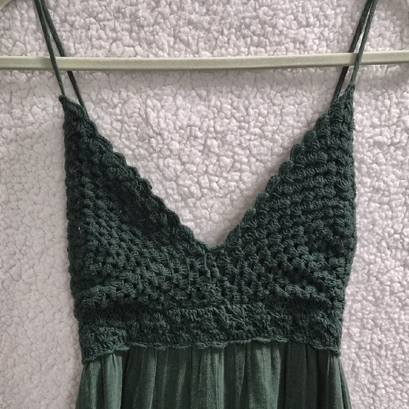 Aerie Dark Green Knit Mini Dress - Picture 2 of 3